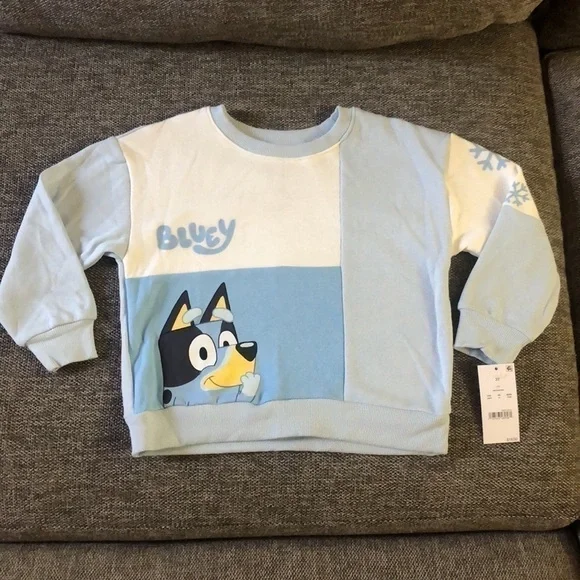 BLUEY Moose Toddler Boy Bluey Sweatshirt Pullover Sweatpants Set Blue Cream 3T - Picture 7 of 17